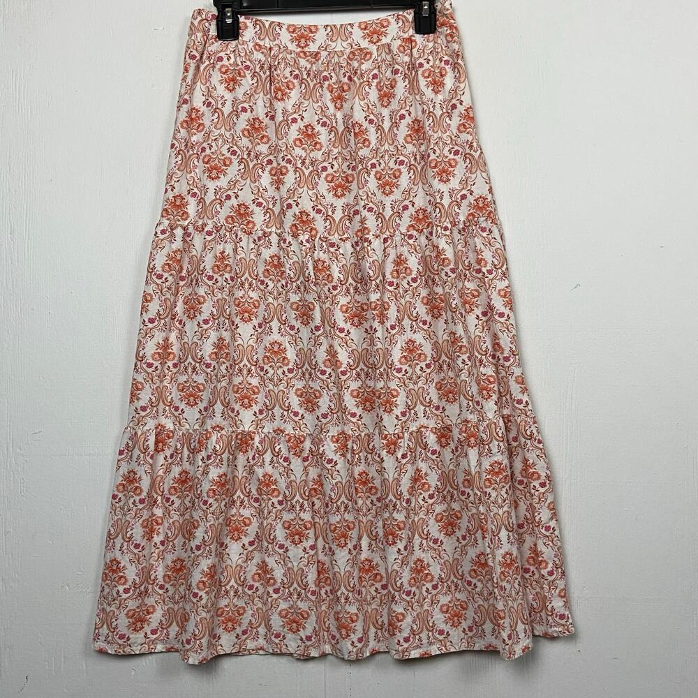 Cynthia Rowley Women's Floral Tiered Cottage Core Romantic Boho Skirt Size S